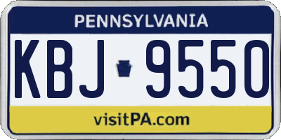 PA license plate KBJ9550
