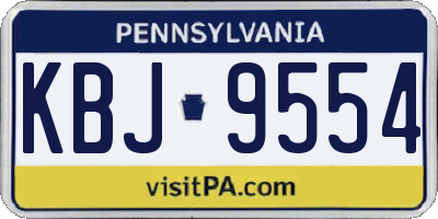 PA license plate KBJ9554