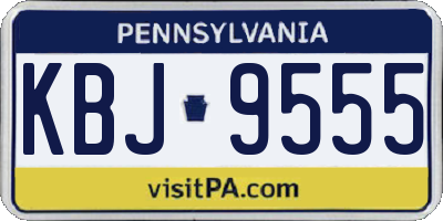 PA license plate KBJ9555