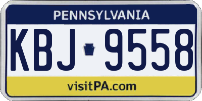 PA license plate KBJ9558