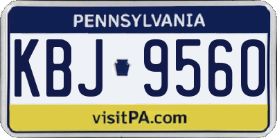 PA license plate KBJ9560