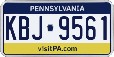 PA license plate KBJ9561