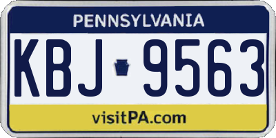 PA license plate KBJ9563