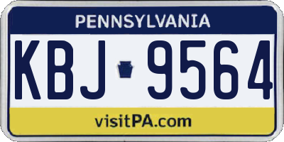 PA license plate KBJ9564