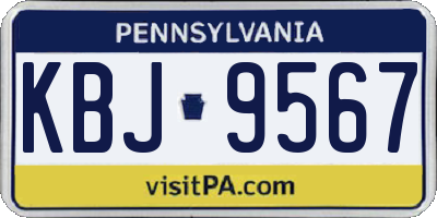 PA license plate KBJ9567