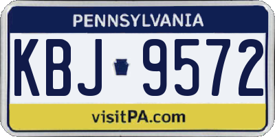 PA license plate KBJ9572