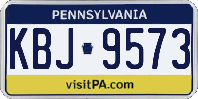 PA license plate KBJ9573