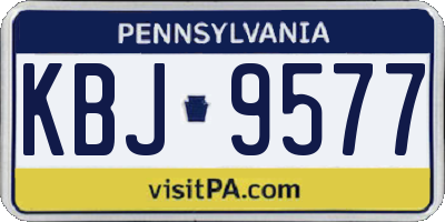 PA license plate KBJ9577