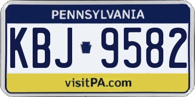 PA license plate KBJ9582