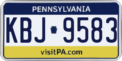 PA license plate KBJ9583