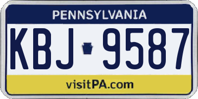 PA license plate KBJ9587