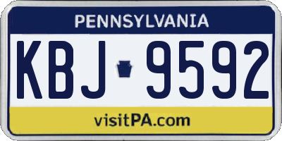 PA license plate KBJ9592