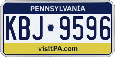 PA license plate KBJ9596