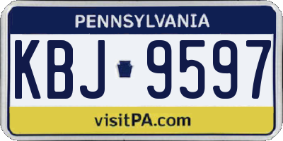 PA license plate KBJ9597