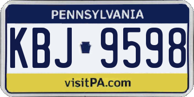 PA license plate KBJ9598