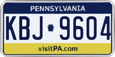 PA license plate KBJ9604
