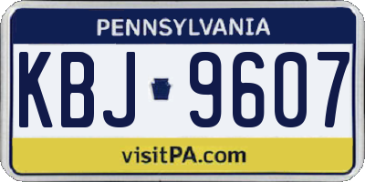 PA license plate KBJ9607