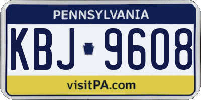 PA license plate KBJ9608