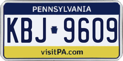 PA license plate KBJ9609