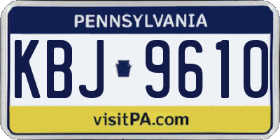PA license plate KBJ9610