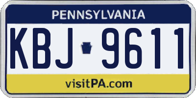 PA license plate KBJ9611