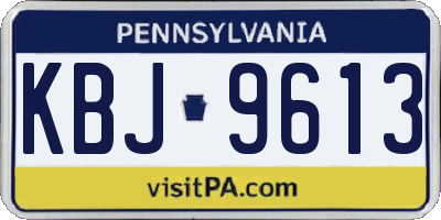 PA license plate KBJ9613