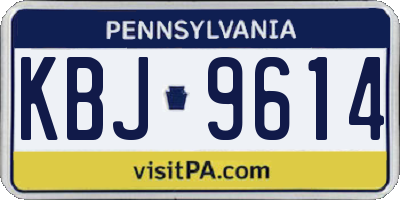 PA license plate KBJ9614