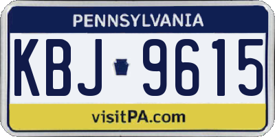 PA license plate KBJ9615