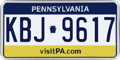 PA license plate KBJ9617