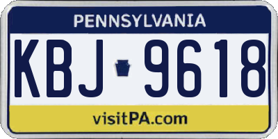 PA license plate KBJ9618