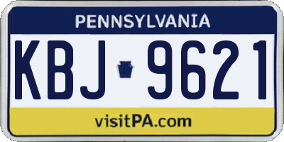 PA license plate KBJ9621