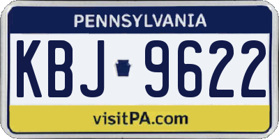 PA license plate KBJ9622