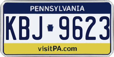 PA license plate KBJ9623