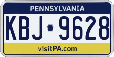 PA license plate KBJ9628