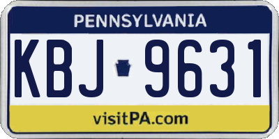 PA license plate KBJ9631