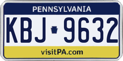 PA license plate KBJ9632