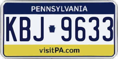 PA license plate KBJ9633