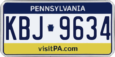 PA license plate KBJ9634