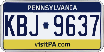 PA license plate KBJ9637