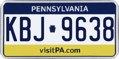 PA license plate KBJ9638