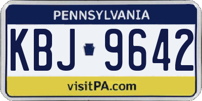 PA license plate KBJ9642