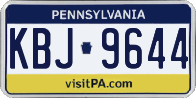 PA license plate KBJ9644