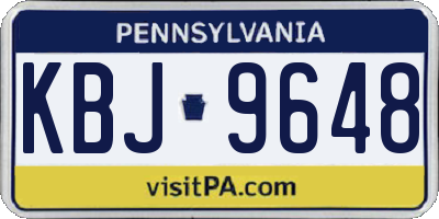 PA license plate KBJ9648