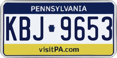 PA license plate KBJ9653