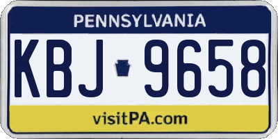 PA license plate KBJ9658