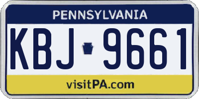 PA license plate KBJ9661