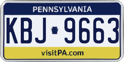 PA license plate KBJ9663
