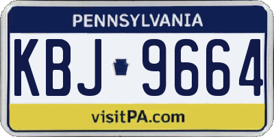 PA license plate KBJ9664