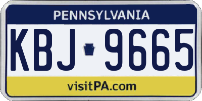 PA license plate KBJ9665