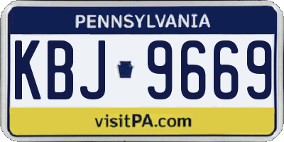 PA license plate KBJ9669